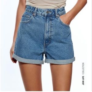 Zara high rise mom shorts